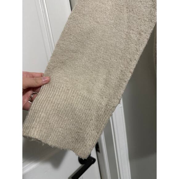 Oak and Fort cream neutral mock neck sweater wool blend size Small - Picture 5 of 6